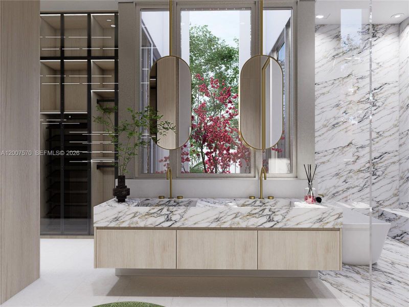 Furnished interior view inside a new home in , Miami Springs (Image 9).