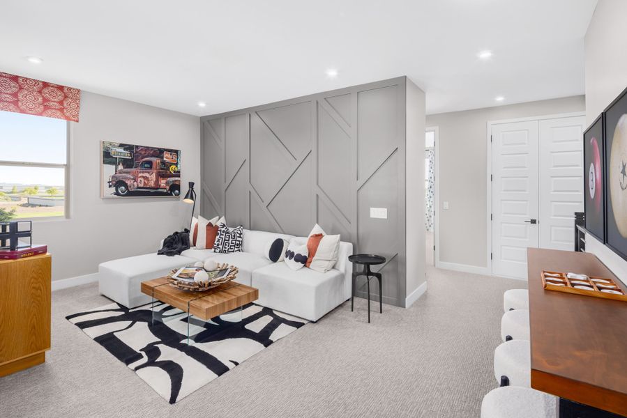 Representative furnished interior of a home built from the Saguaro by Beazer Homes in Montana Vista: Summit, Buckeye (Image 12). Representative furnished interior of a home built from the Saguaro by Beazer Homes in Montana Vista: Summit, Buckeye (Image 12).