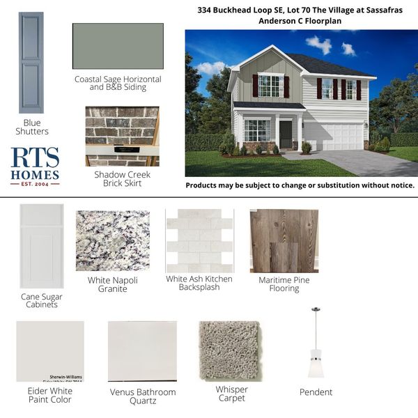2D floor plan layout of this home in The Village at Sassafras, Allenhurst, GA (Image 5).