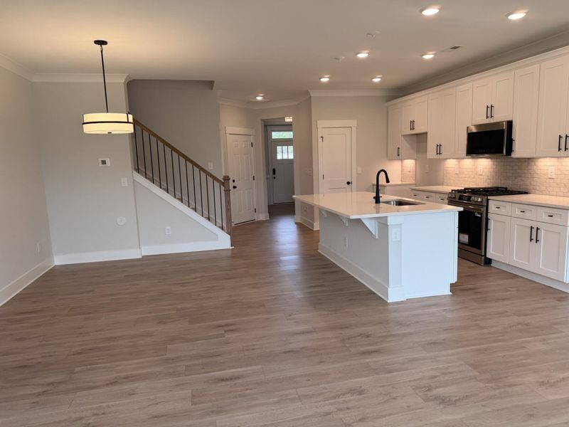 Furnished interior view inside a new home in Blythe Mill Townhomes, Waxhaw (Image 9).