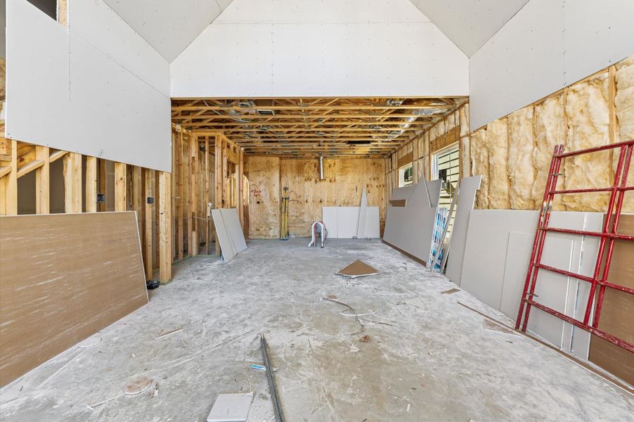 The 20 ft cathedral ceilings in the living room enhance the space.