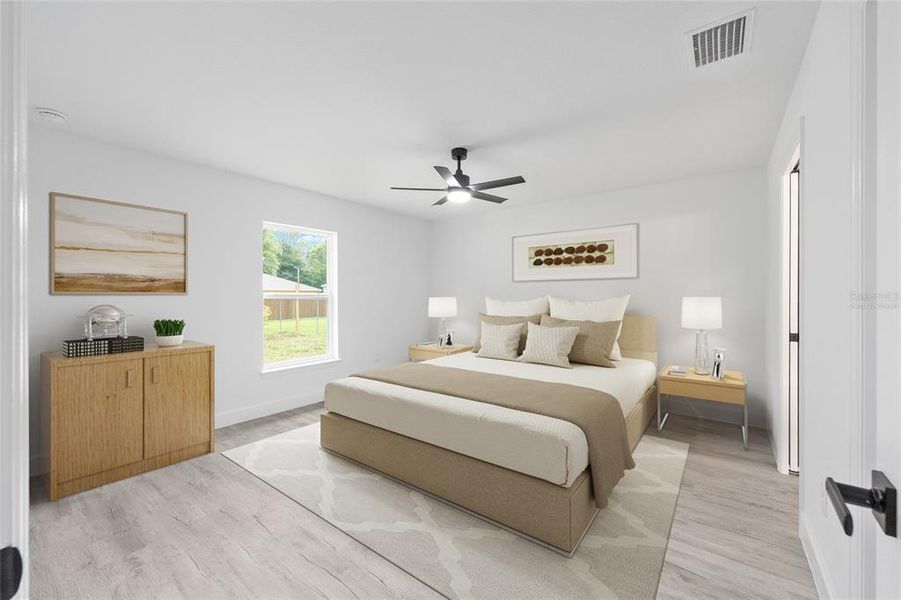 Model Home Primary Bedroom Virtually Staged Model Home Primary Bedroom Virtually Staged