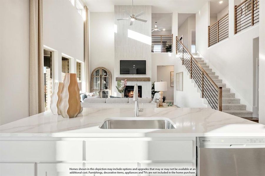 Furnished interior view inside a new home in ArrowBrooke, Aubrey (Image 8).
