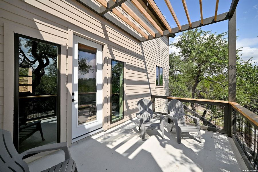 Exterior details and patio area of a home in , Fischer (Image 25).