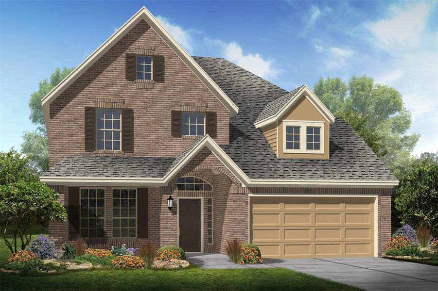 Stunning Walton II home design by K. Hovnanian® Homes with elevation B in beautiful Oakwood Estates. (*Artist rendering used for illustration purposes only.)