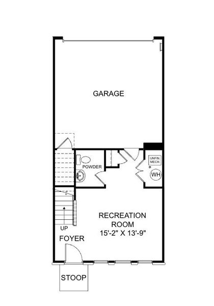 2D floor plan layout for the The Quinn by Stanley Martin Homes in The Beacon at Old Peachtree Townhomes, Lawrenceville, GA (Image 2). 2D floor plan layout for the The Quinn by Stanley Martin Homes in The Beacon at Old Peachtree Townhomes, Lawrenceville, GA (Image 2).
