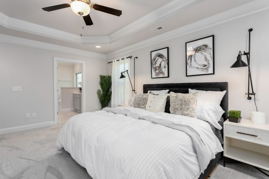 Representative furnished interior of a home built from the Essex by Keystone Homes NC in Weybridge, Burlington (Image 15).