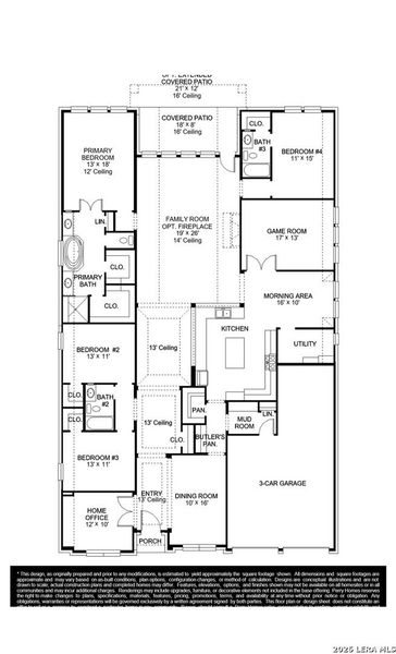 2D floor plan layout of this home in Mayfair, New Braunfels, TX (Image 2).