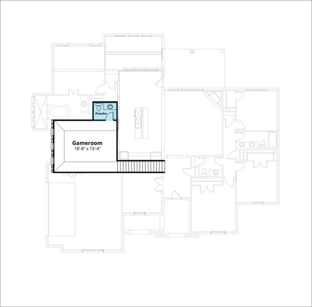 2D floor plan layout for the Barcelona by John Houston Homes in Waterfall Ranch, Waxahachie, TX (Image 5).