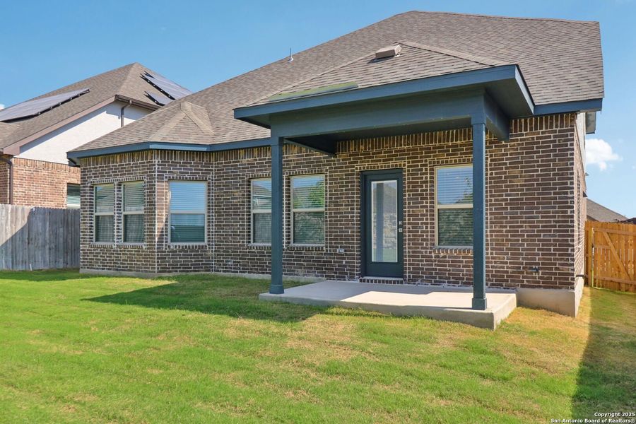 Exterior details and patio area of a home in Arcadia Ridge - Classic Series, San Antonio (Image 4). Exterior details and patio area of a home in Arcadia Ridge - Classic Series, San Antonio (Image 4).