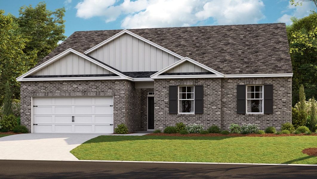 Representative exterior photo of a completed home built from the CAIRN by D.R. Horton in Riverwood Gardens, Oakland, TN (Image 2).