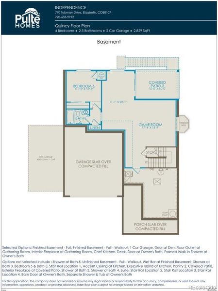 2D floor plan layout of this home in Independence, Elizabeth, CO (Image 4).