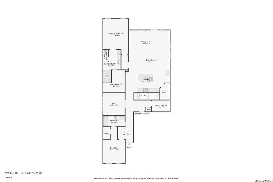 2D floor plan layout of this home in Grace Valley, Cibolo, TX (Image 6).
