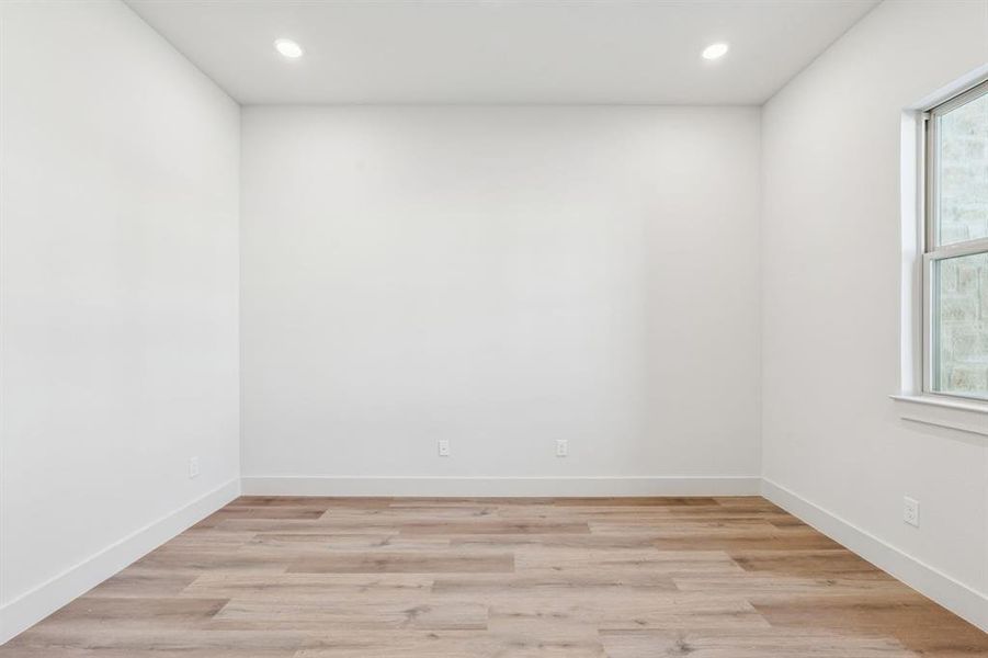 Flex office space with french doors.