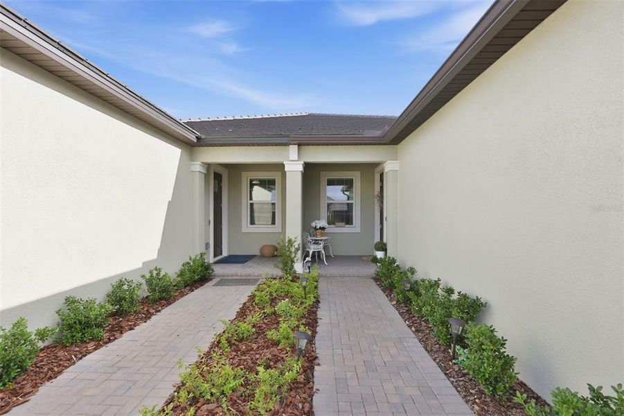 Exterior details and patio area of a home in Prosperity Lakes Active Adult, Parrish (Image 30).