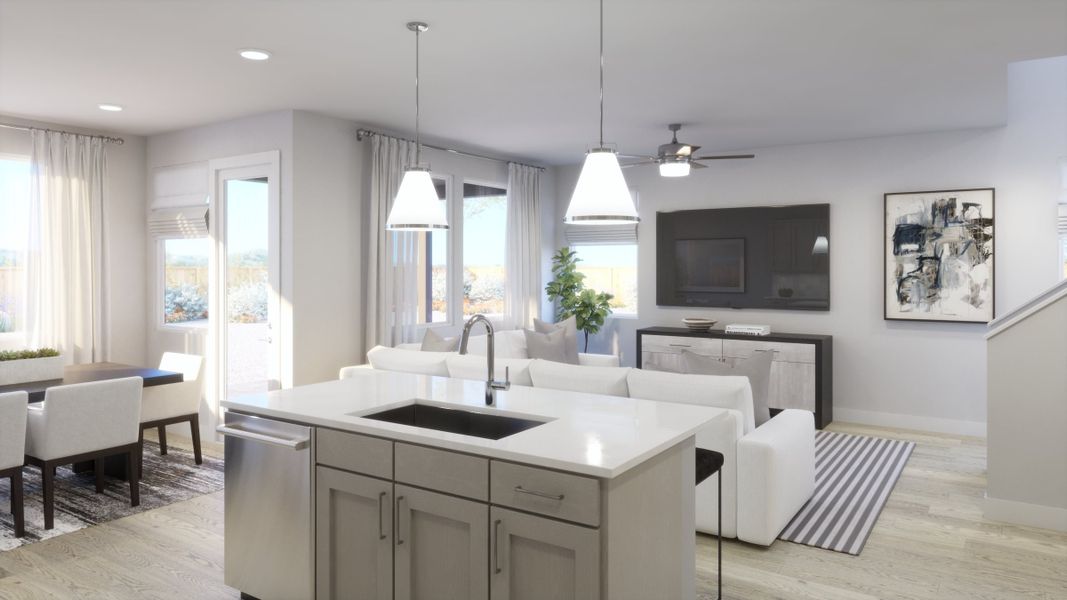 Furnished interior view inside a new home in Freedom at Anthem, Kyle (Image 5). Furnished interior view inside a new home in Freedom at Anthem, Kyle (Image 5).