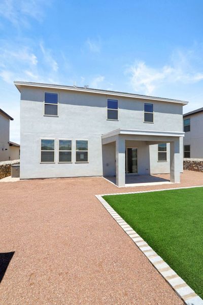 Exterior details and patio area of a home in The View at Desert Springs | Thoughtful Collection, El Paso (Image 3). Exterior details and patio area of a home in The View at Desert Springs | Thoughtful Collection, El Paso (Image 3).