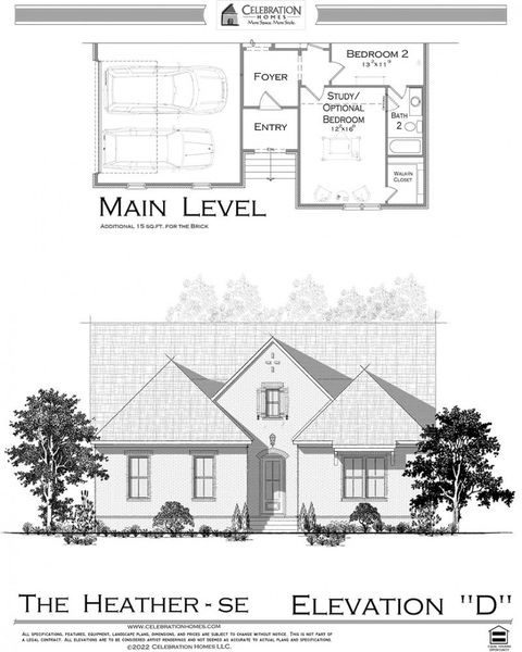 Representative rendering of the exterior for the Heather by Celebration Homes (Image 8). Representative rendering of the exterior for the Heather by Celebration Homes (Image 8).