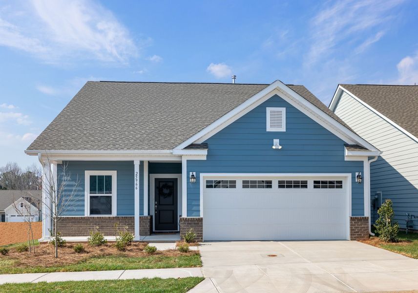 Representative exterior photo of a completed home built from the TA1600 by True Homes in Stonebridge Fairways, Monroe, NC (Image 1). Representative exterior photo of a completed home built from the TA1600 by True Homes in Stonebridge Fairways, Monroe, NC (Image 1).