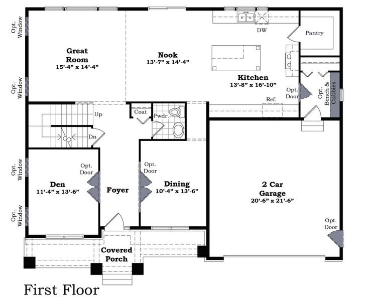 2D floor plan layout for the The Brittain by Norfolk Homes in Fosdick Glen of Saline, Saline, MI (Image 3).