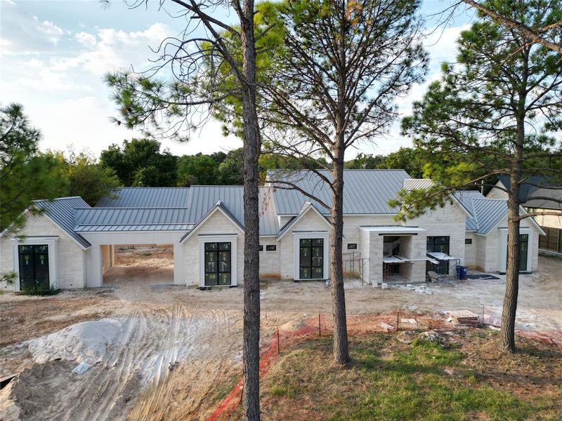 View of modern inspired farmhouse