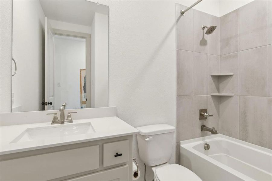 Full bath with washtub / shower combination and vanity Full bath with washtub / shower combination and vanity