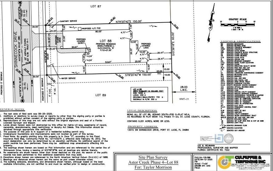 13072 SW Shinnecock Drive - Plot Plan