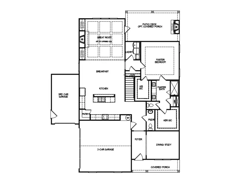 2D floor plan layout for the The Everglade by My Home Communities in Great River, Monroe, GA (Image 3). 2D floor plan layout for the The Everglade by My Home Communities in Great River, Monroe, GA (Image 3).