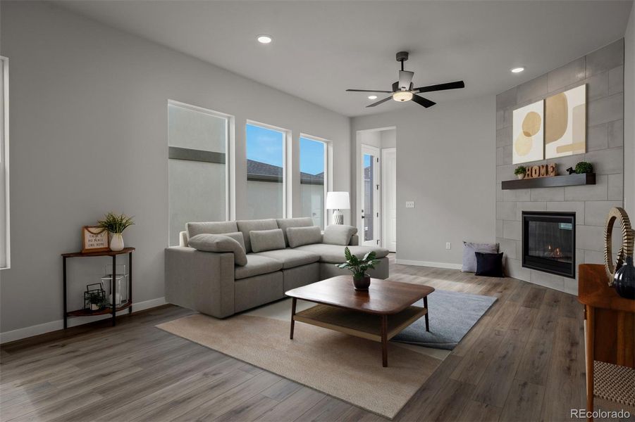 Furnished interior view inside a new home in Revel Crossing at Wolf Ranch – The Outlook Collection, Colorado Springs (Image 6).