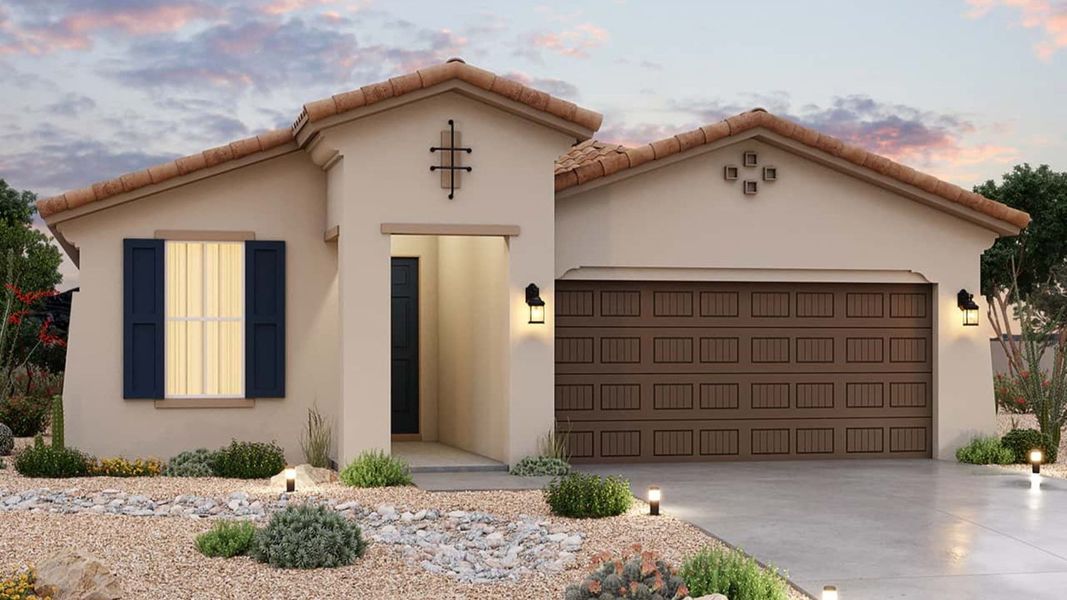 Representative exterior photo of a completed home built from the Acacia by Brightland Homes in Sienna Park, Buckeye, AZ (Image 5).