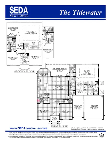 2D floor plan layout for the Tidewater by SEDA New Homes in Sandy Bluff, Yulee, FL (Image 3). 2D floor plan layout for the Tidewater by SEDA New Homes in Sandy Bluff, Yulee, FL (Image 3).