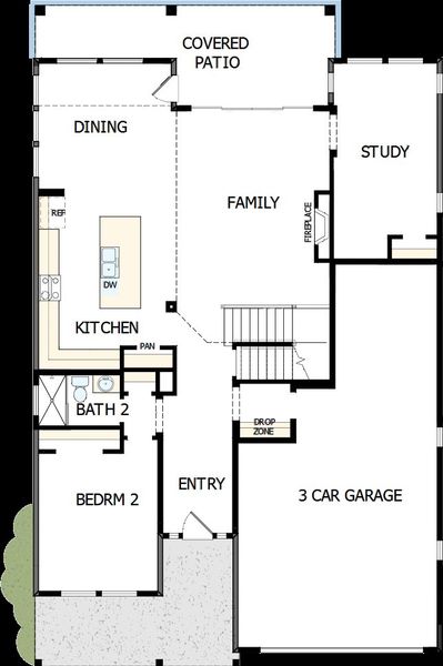 2D floor plan layout of this home in Cloverleaf – Mountainview Collection, Monument, CO (Image 5).