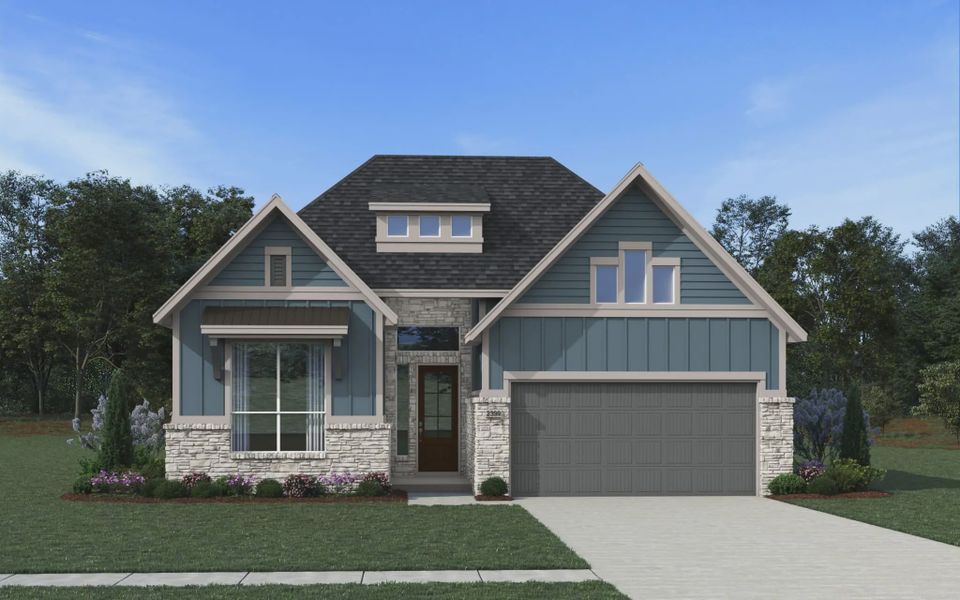 Image 7 representing the Hampton by Chesmar Homes in Prominence 50's, San Antonio, TX.
