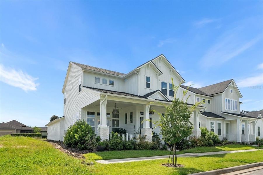 Front exterior of a new home in Oakmont, Gainesville, FL, highlighting curb appeal (Image 28). Front exterior of a new home in Oakmont, Gainesville, FL, highlighting curb appeal (Image 28).