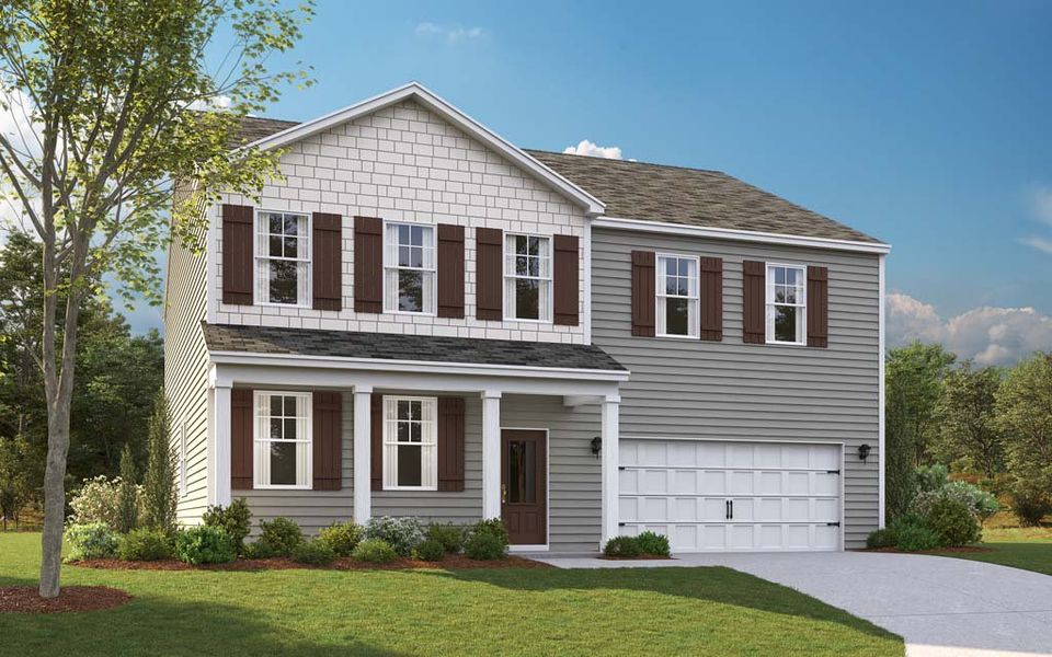 Representative exterior photo of a completed home built from the Richland by D.R. Horton in Sweet Briar, Ooltewah, TN (Image 19).