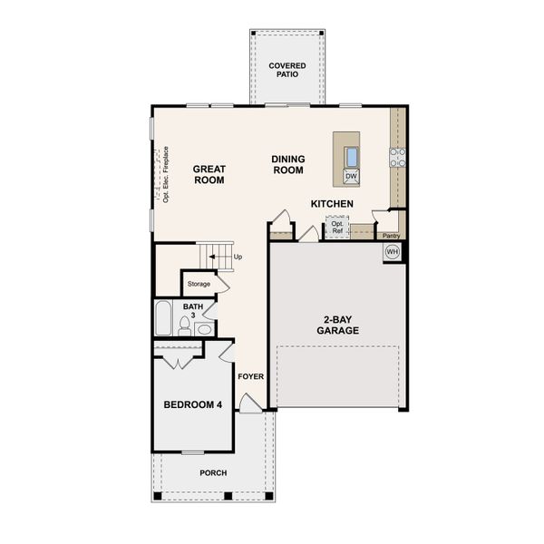 2D floor plan layout of this home in Canebrake at Hickory Hills, Old Hickory, TN (Image 3).