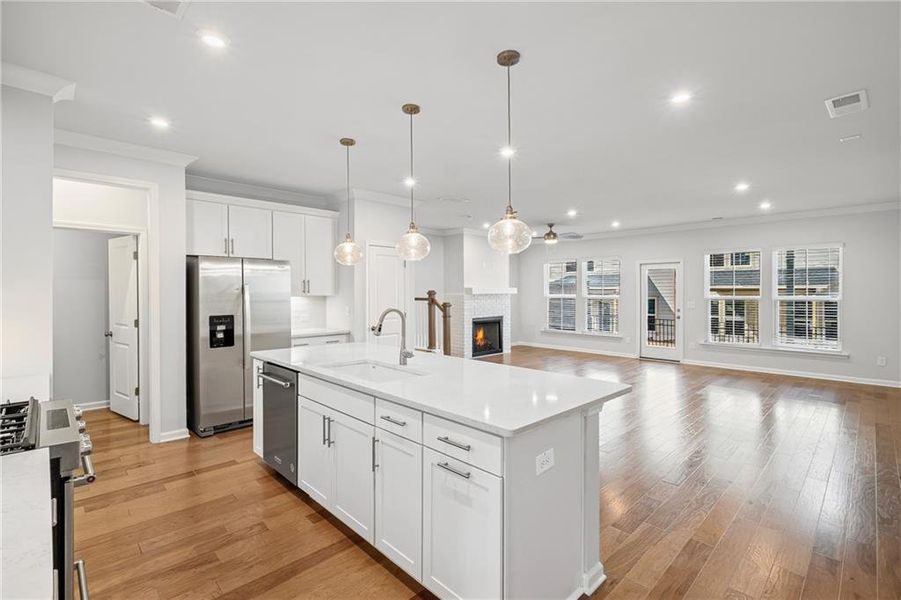 Furnished interior view inside a new home in Adler Springs, Powder Springs (Image 5). Furnished interior view inside a new home in Adler Springs, Powder Springs (Image 5).