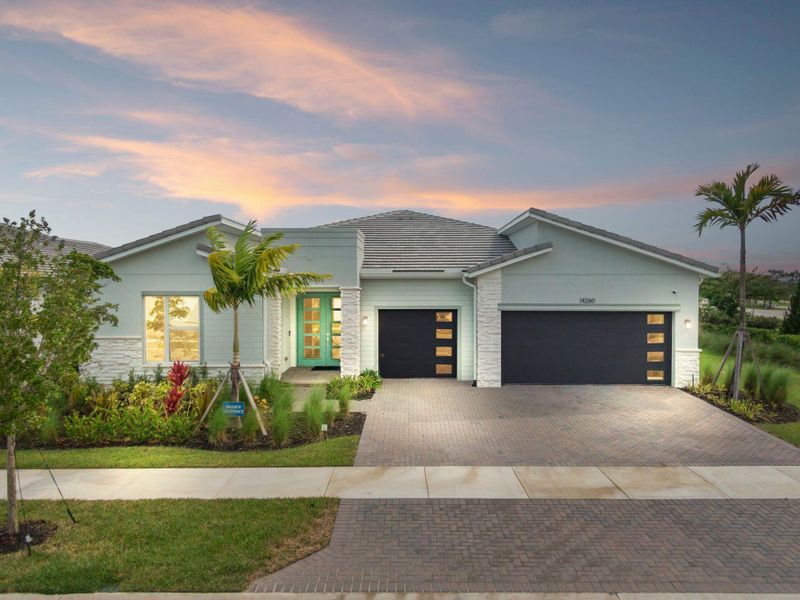 Front exterior of a new home in , Port St. Lucie, FL, highlighting curb appeal (Image 23).