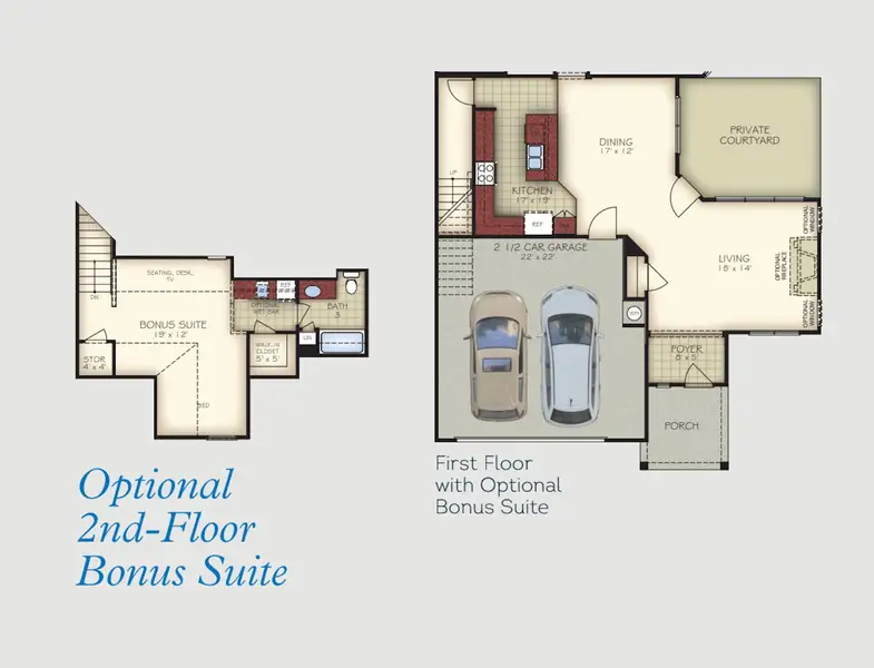 2D floor plan layout for the Palazzo by Epcon Communities in Courtyards by Carrell, Ocean Isle Beach, NC (Image 5). 2D floor plan layout for the Palazzo by Epcon Communities in Courtyards by Carrell, Ocean Isle Beach, NC (Image 5).