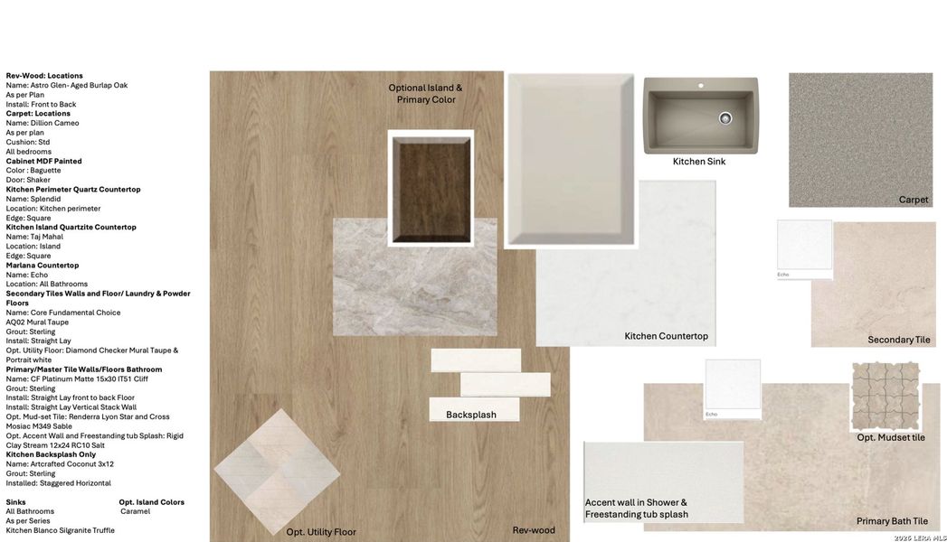 Sample of building materials used in homes in Buffalo Crossing, Cibolo (Image 3).