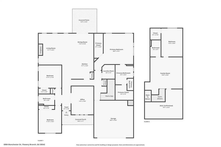 2D floor plan layout of this home in Cambridge, Flowery Branch, GA (Image 6). 2D floor plan layout of this home in Cambridge, Flowery Branch, GA (Image 6).