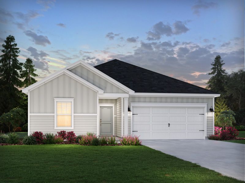 Representative exterior photo of a completed home built from the Buchanan by Meritage Homes in Nelson's Creek, Mocksville, NC (Image 2).