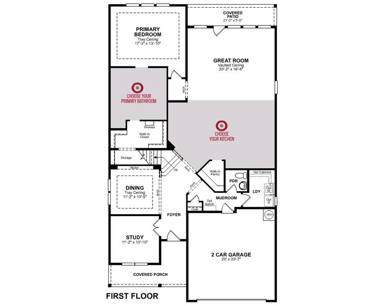 2D floor plan layout for the Blackburn by Beazer Homes in Woodcreek, Fate, TX (Image 3).