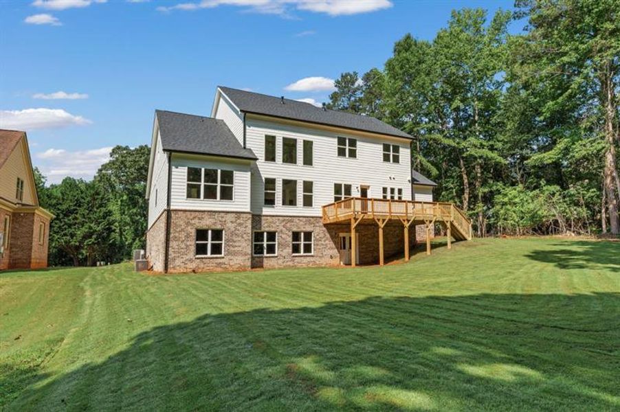 Exterior details and patio area of a home in White Post on Lake Lanier, Gainesville (Image 19).