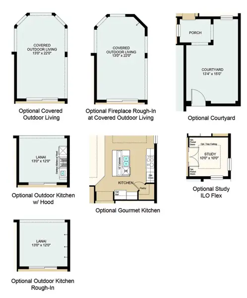 2D floor plan layout of this home in Esplanade at Tradition, Port St. Lucie, FL (Image 3).