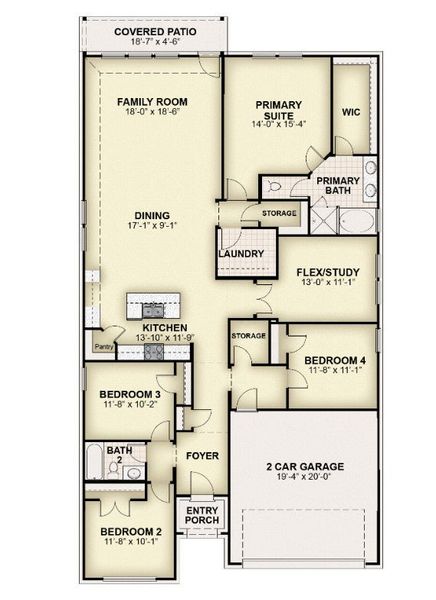 2D floor plan layout of this home in Walden Pond, Forney, TX (Image 4). 2D floor plan layout of this home in Walden Pond, Forney, TX (Image 4).