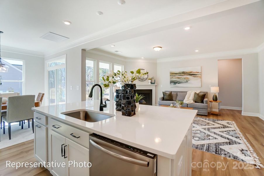 Furnished interior view inside a new home in Villas at Prestwick, Mooresville (Image 4). Furnished interior view inside a new home in Villas at Prestwick, Mooresville (Image 4).