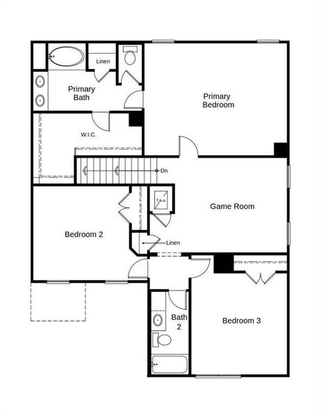 2D floor plan layout of this home in Cottonwood Creek, Seagoville, TX (Image 3).