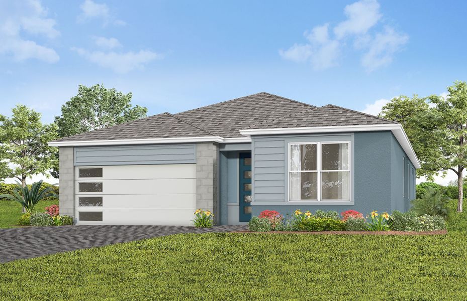 Representative exterior photo of a completed home built from the Garnet by Pulte Homes in Lakehaven Estates, Clermont, FL (Image 8). Representative exterior photo of a completed home built from the Garnet by Pulte Homes in Lakehaven Estates, Clermont, FL (Image 8).