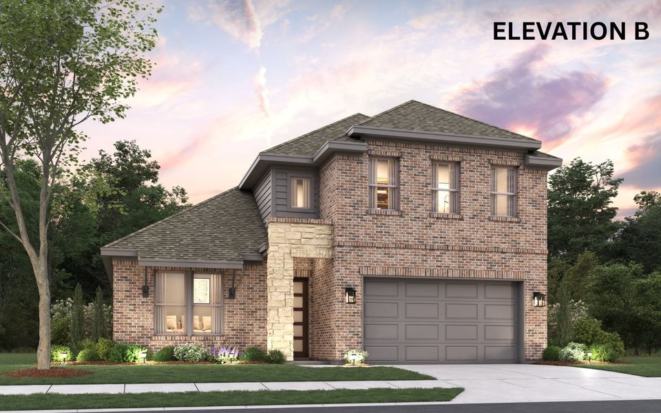 Representative exterior photo of a completed home built from the Hartford by Cambridge Homes in Ribbonwood, Aubrey, TX (Image 17).